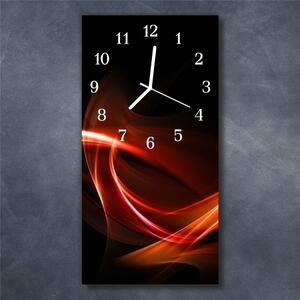 Nástěnné hodiny obrazové na skle - Abstrakt oranžovočervený