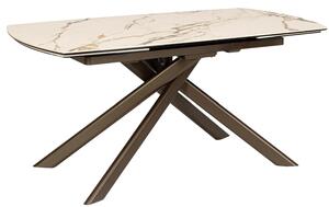 Bizzotto Hnědý zahradní rozkládací stůl Joakim 160/240 x 90 cm s keramickou deskou