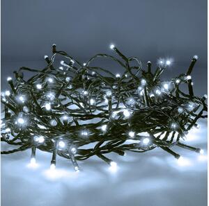 Solight LED venkovní vánoční řetěz, 200 LED, 10m, přívod 5m, 8 funkcí, IP44, studená bílá Solight 1V06-W-1