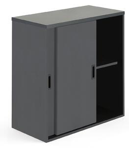 AJ Produkty Skříň s posuvnými dveřmi MODULUS, výška 800 mm, černá