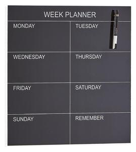 AJ Produkty Skleněná plánovací tabule PEGGY, týdenní, 450x450 mm, černá