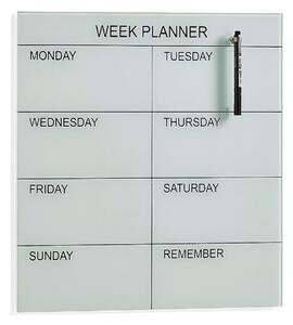 AJ Produkty Skleněná plánovací tabule PEGGY, týdenní, 450x450 mm, bílá