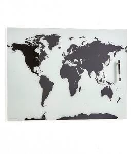 AJ Produkty Nástěnná mapa světa WENDY, popisovatelná, magnetická, 800x500 mm, černá/bílá