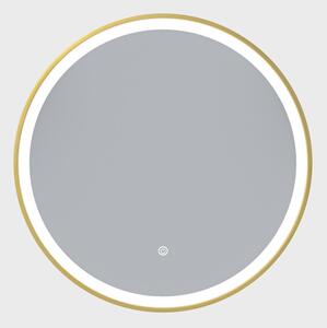 Erga Olivia, kulaté LED zrcadlo 60cm, zlatý kovový rám, 1380 lm, 6500K, ERG-V01-202-6060-GD