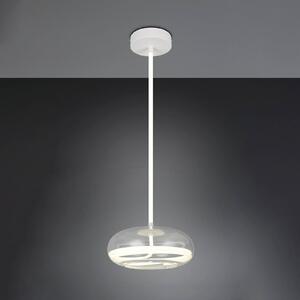 Trio Lighting Závěsné světlo LED Tarsia, matná bílá, Ø 40 cm, sklo, stmívatelný, Bílá / opál, Obývací pokoj / jídelna, Sklo, Moderní