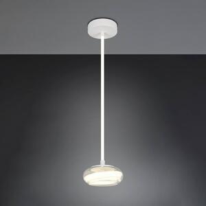 Trio Lighting Závěsné světlo Tarsia, matná bílá, Ø 21 cm, sklo, stmívatelný, Bílá / opál, Obývací pokoj / jídelna, Sklo, Moderní