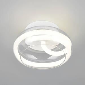 Trio Lighting LED nástěnné světlo Tarsia, matná bílá, Ø 21,5 cm, sklo, stmívatelný, Bílá / opál, Obývací pokoj / jídelna, Sklo, Moderní