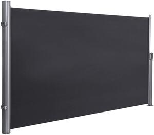 SONGMICS Boční markýza zatahovací tmavě šedá 180 x 350 cm