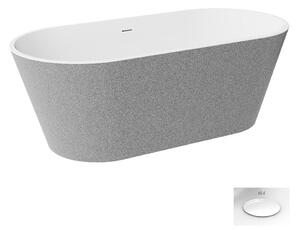 Besco Akrylátová volně stojící vana Deeva Glam S 150x75 (160x75, 170x80, 180x80) Rozměry (cm): 150x75, Typ a barva výpustě: Click-Clack se šterbinovým přepadem, bílá