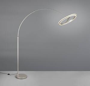 Trio Lighting LED stojací lampa Amador, niklová barva, výška 205 cm, kov, stmívatelný, Hliník / šedá / zinek, Obývací pokoj / jídelna, kov, Moderní
