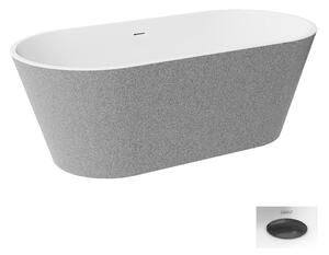 Besco Akrylátová volně stojící vana Deeva Glam S 150x75 (160x75, 170x80, 180x80) Rozměry (cm): 180x80, Typ a barva výpustě: Click-Clack se šterbinovým přepadem, grafit
