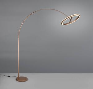 Trio Lighting LED stojací lampa Amador, kávově hnědá, výška 205 cm, kov, stmívatelný, Hnědá / rez, Obývací pokoj / jídelna, kov, Moderní