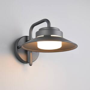 Trio Lighting Venkovní nástěnné svítidlo Atrato, antracit, Ø 20 cm, kov, stmívatelný, Černá, Hliník