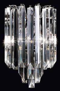 Nástěnné světlo Cristalli sklo Murano chrom 25 cm