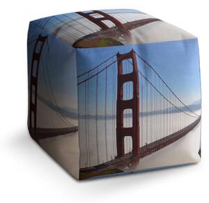Sablio Taburet Cube Golden Gate v mlze - 40x40x40 cm