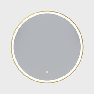 Erga Olivia, kulaté LED zrcadlo 90cm, zlatý kovový rám, 2070 lm, 6500K, přední osvětlení, ERG-V01-202-9090-GD