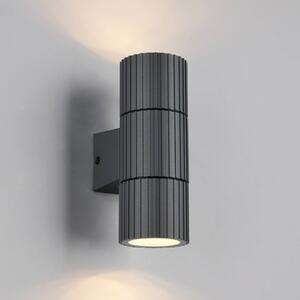 Trio Lighting Venkovní nástěnné svítidlo Parana, antracitová barva, výška 16 cm, kov, 2, stmívatelný, Černá, Hliník, Moderní