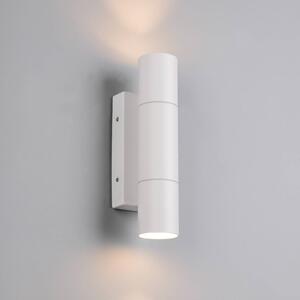 Trio Lighting Venkovní nástěnné svítidlo Yamuna, matná bílá, výška 23 cm, kov, IP65, stmívatelný, Bílá / opál, Hliník, Moderní