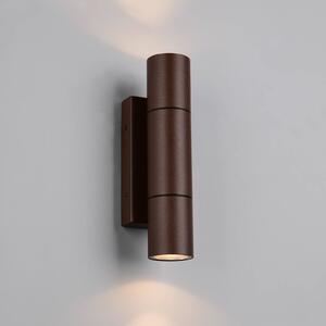 Trio Lighting Venkovní nástěnné svítidlo Yamuna, barva rez, výška 23 cm, kov, IP65, stmívatelný, Hnědá / rez, Hliník, Moderní