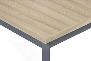 Jídelní stůl TRIVIA, tmavě šedá konstrukce, 800 x 800 mm, dub přírodní