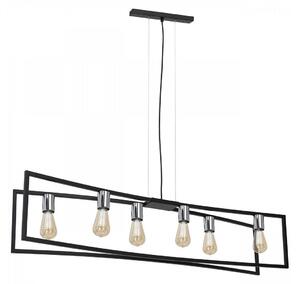 Lustr na lanku TUNJA 6xE27/60W/230V černá/chrom