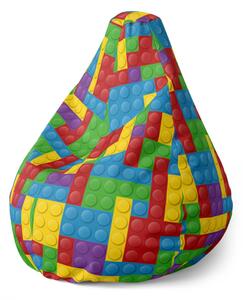 Sablio Sedací vak Pear Barevná stavebnice - 70 x 95 x 15 cm