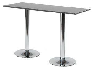 AJ Produkty Barový stůl BIANCA, 1800x700 mm, HPL, černá/chrom