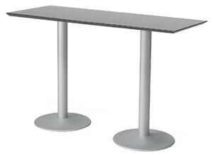 AJ Produkty Barový stůl BIANCA, 1800x700 mm, HPL, černá/hliníkově šedá