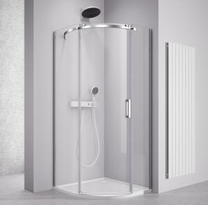 Polysan Polysan, THRON ROUND čtvrtkruhová sprchová zástěna 900x900mm, čiré sklo, levá, TL2690-5005