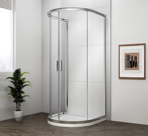 Polysan Polysan, EASY polokruhová sprchová zástěna 900x900mm, čiré sklo, EL4615