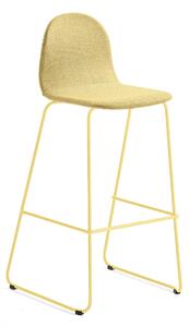 AJ Produkty Barová židle GANDER, výška sedáku 790 mm, polstrovaná, hořčicová