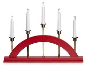 Markslöjd 705833 - Vánoční svícen BRIDGE 5xE10/3W/230V červená