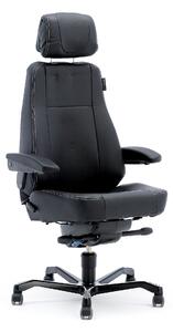 AJ Produkty Kancelářská židle LIVERPOOL, 24 hod., kožený potah, černá