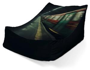 Sablio Sedací vak Lounge Metro v tmavé stanici - 80 x 95 x 50 cm