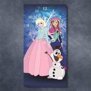Nástěnné hodiny obrazové na skle dětské - Frozen
