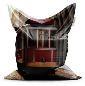 Sablio Sedací vak Historická červená tramvaj - 150x100 cm