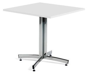 AJ Produkty Kavárenský stolek SANNA, 700x700 mm, bílá/chrom