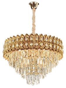 Toolight Toolight, křišťálové závěsné svítidlo 60cm, 8xE14, G058-CP, zlatá, OSW-08992