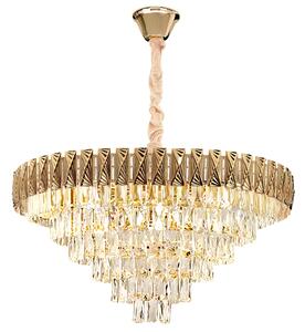 Toolight Toolight, závěsné křišťálové svítidlo 80cm, 12xE14, G061-CP, zlatá, OSW-08995