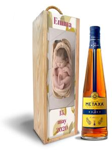 Sablio Dřevěná krabička s potiskem Metaxa 5*