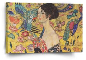 Sablio Obraz Dáma s vějířem - Gustav Klimt - 120x80 cm