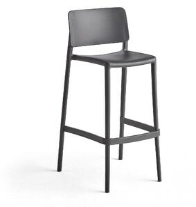 AJ Produkty Barová židle RIO, výška sedáku 750 mm, tmavě šedá