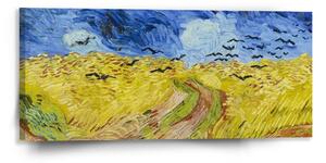 Sablio Obraz Pšeničné pole s vránami - Vincent van Gogh - 110x50 cm