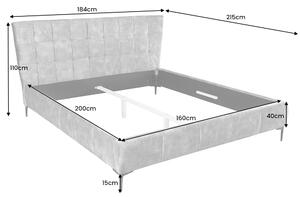 Designová postel Bailey 160 x 200 cm petrolejový samet