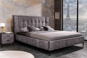 Designová postel Bailey 180 x 200 cm tmavě šedý samet