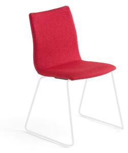 AJ Produkty Konferenční židle OTTAWA, červený potah, bílá