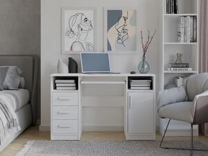 PC stůl se šuplíky a skříňkou BELLUNO - bílý