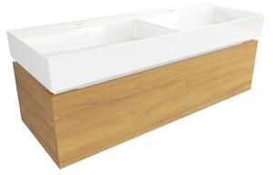 Koupelnová skříňka s umyvadlem SAT Feel 120x30x46 cm medový dub mat SATFEEL120DMU2