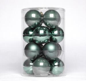 Sada vánočních ozdob PINE GREEN 16 ks, pr. 8 cm