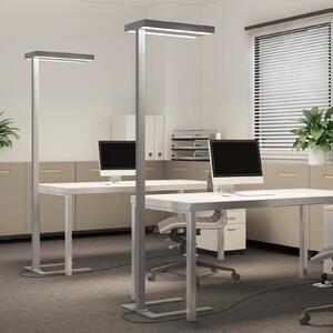 Arcchio Stojací lampa LED Logan Ultra, senzor, stmívatelná, stmívatelný, Hliník / šedá / zinek, Pracovna / kancelář, Hliník, Moderní